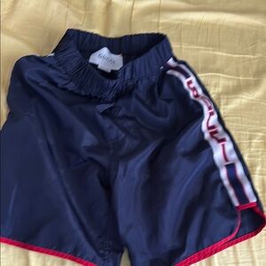 Gucci Dark Blue Shorts with Red Accents